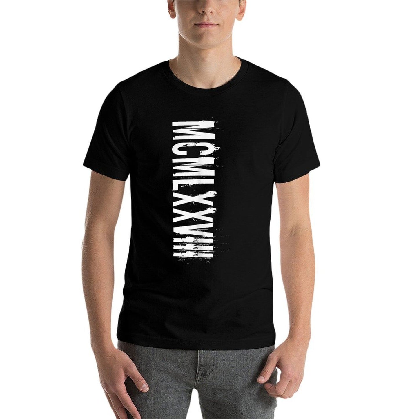 40th Birthday T-shirt, Year 1978 in Roman Numerals  Ribbed Collar T-Shirt