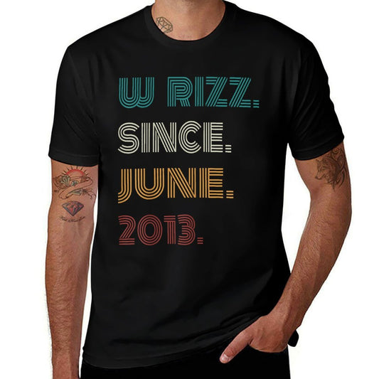 11 Years Old W Rizz Since June 2013 11th Birthday  Cotton T-Shirt