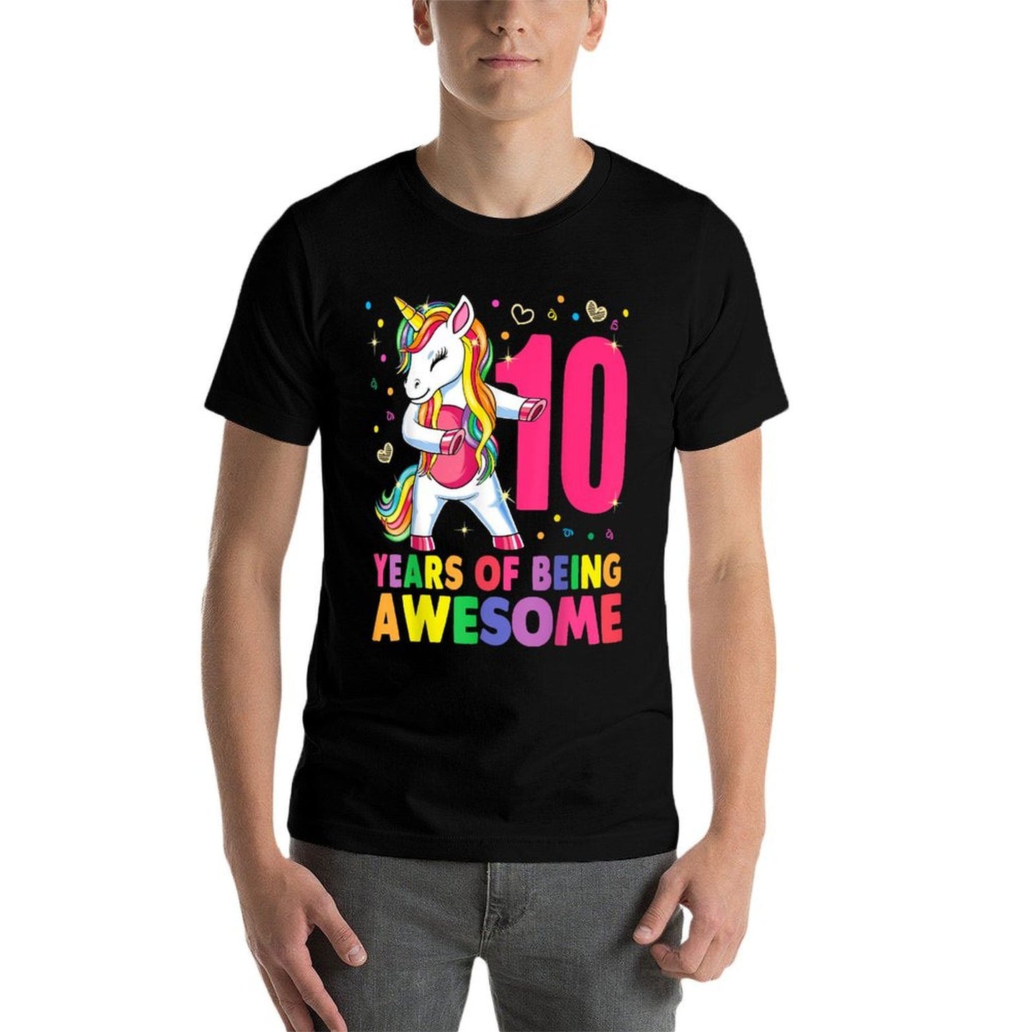 10 Years Old Unicorn Flossing 10th Birthday Girl Unicorn  Graphic-printed T-Shirt