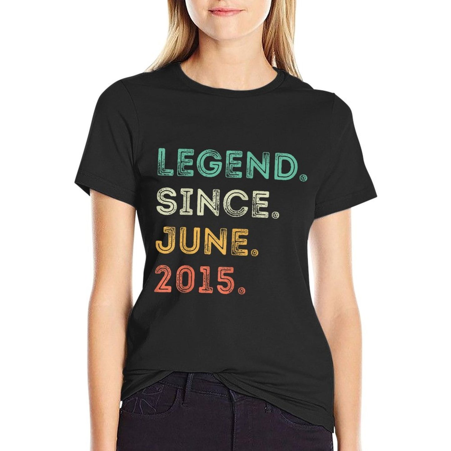 10 Years Old Legend Since June 2015 10th Birthday  Polyester Blend T-Shirt