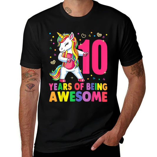 10 Years Old Unicorn Flossing 10th Birthday Girl Unicorn  Graphic-printed T-Shirt