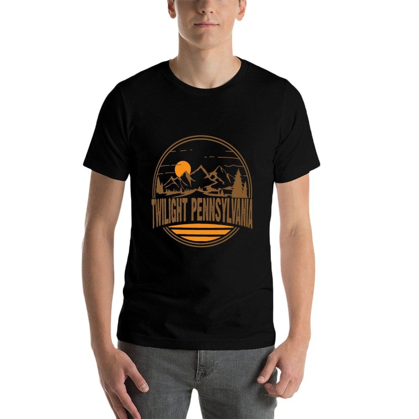 Vintage Twilight, Pennsylvania Mountain Print Premium  Affordable Price T-Shirt
