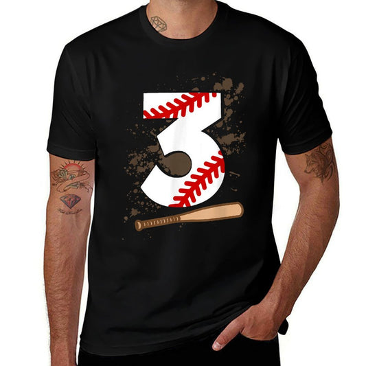 3rd Birthday Baseball 3 Years Old Baseball  Stretchy T-Shirt
