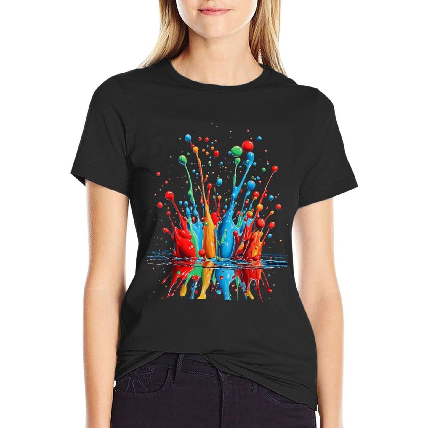 Vibrant Colorful Splash Abstract Art for Art Lovers  Slim-fit Cut T-Shirt
