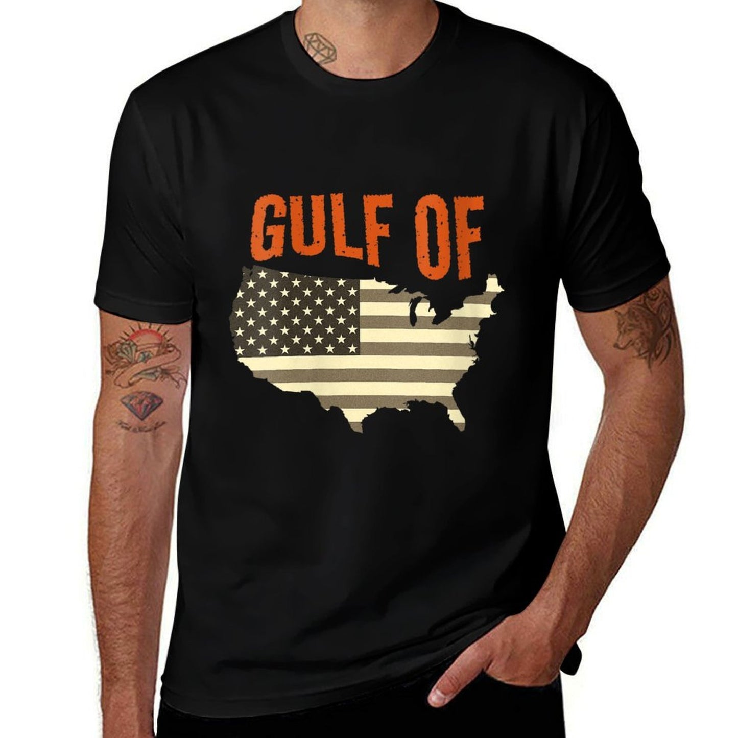 Womens Gulf of USA America Funny Gulf of Mexico USA Map July 4  Slim-fit Cut T-Shirt
