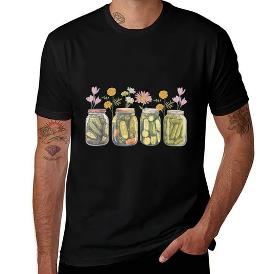 Vintage Canned Pickles Wildflower Canning Season Pickle Jar  Graphic-printed T-Shirt