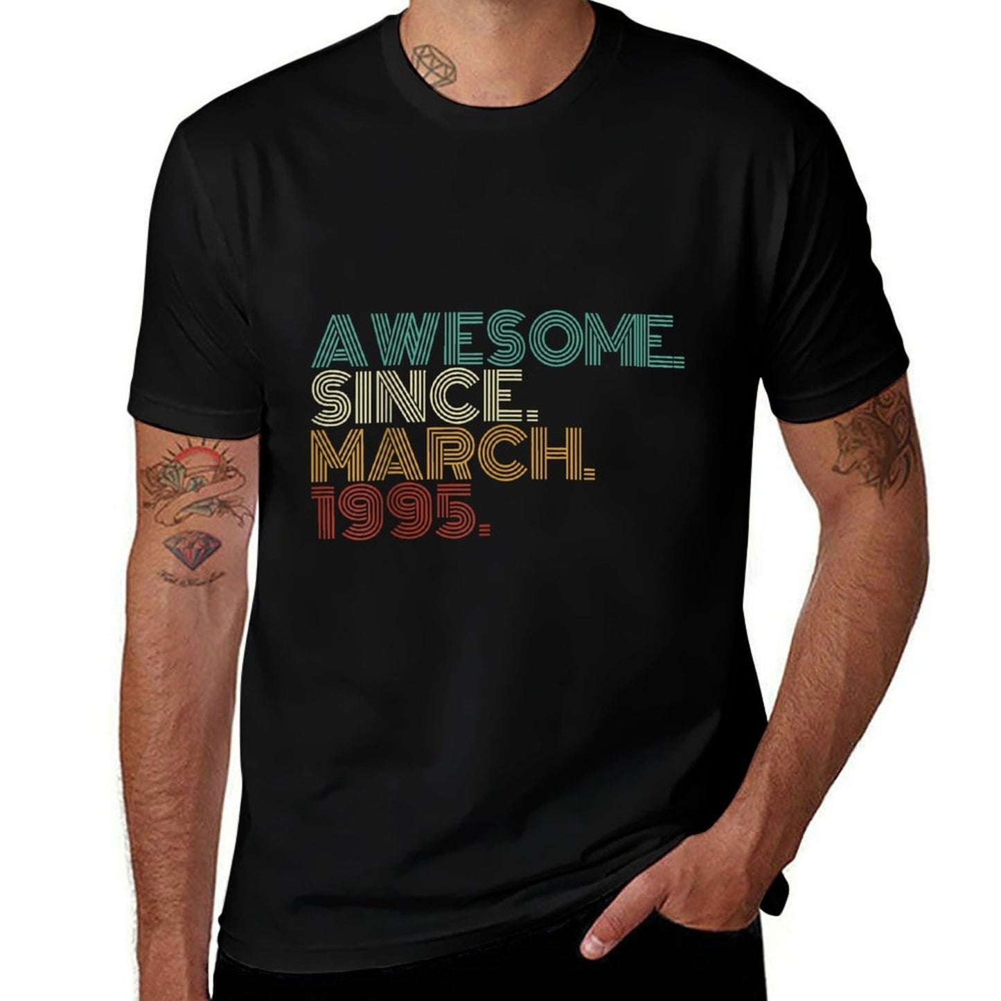 30 Years Old Awesome Since March 1995 30th Birthday  Oversized Silhouette T-Shirt
