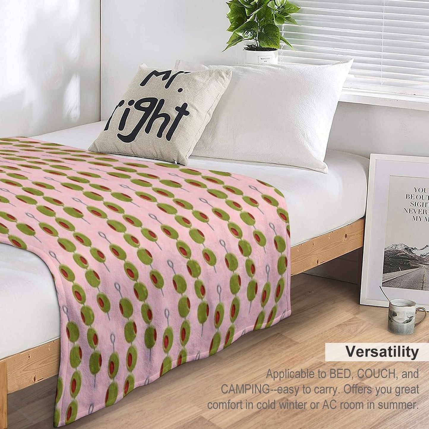 Martini Cocktail Olives  - Olives on A Stick (pink) Machine-washable Throw Blanket