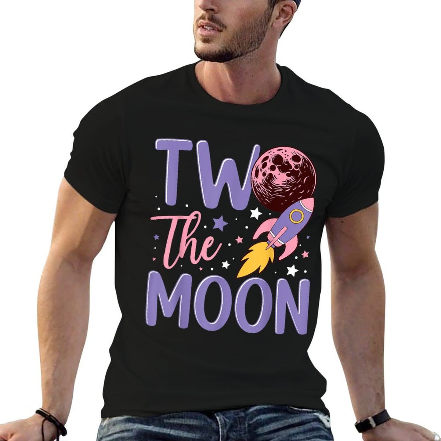 Two The Moon Birthday Outfit Girl 2 Year Old 2nd Birthday  High-quality Stitching T-Shirt