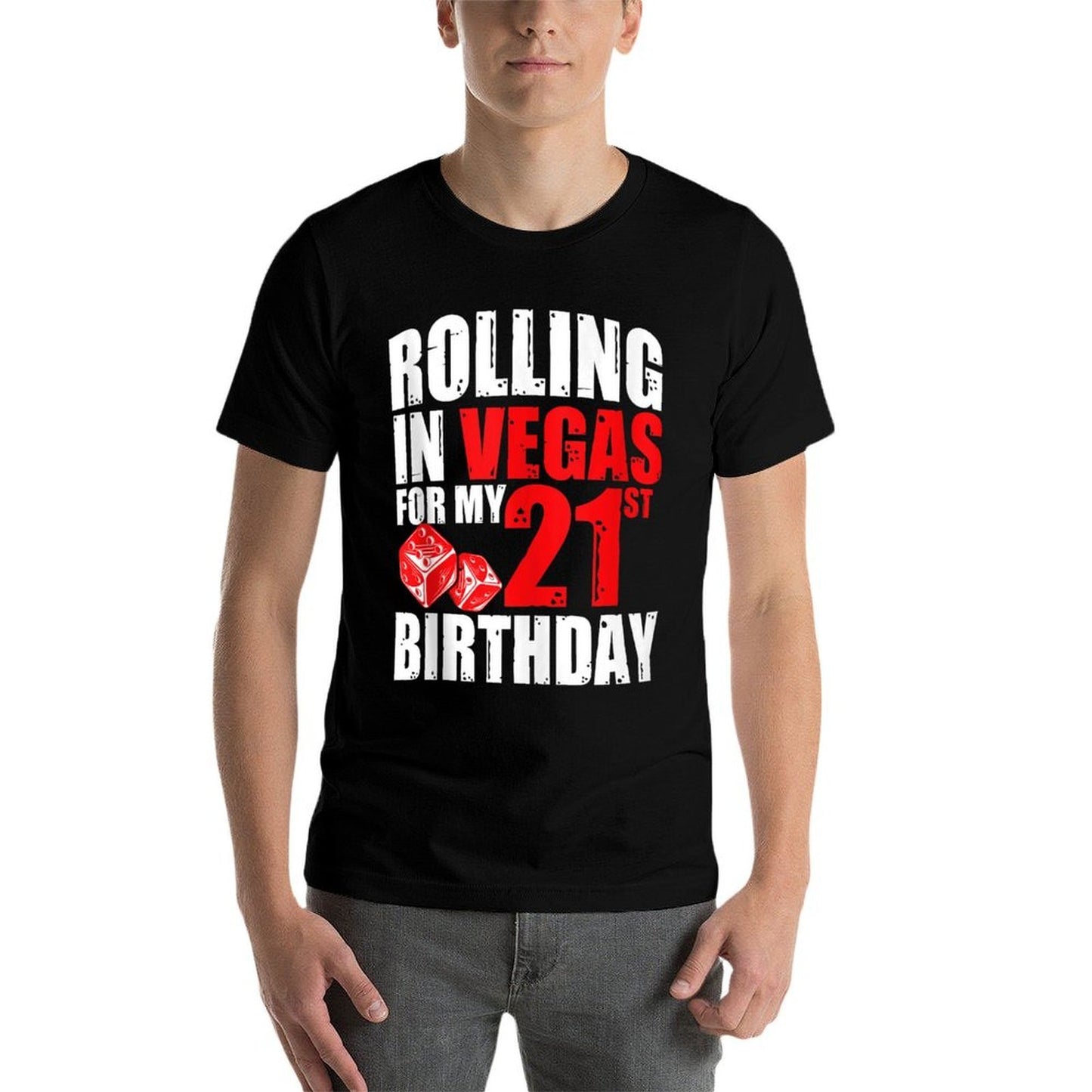 21st Birthday Squad Rolling In Vegas For My 21st Birthday  Summer-ready Fabric T-Shirt