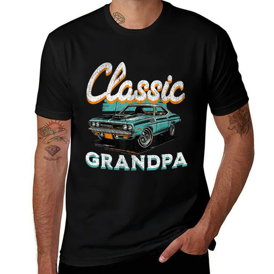Vintage Funny Grandpa Classic Car Graphic Fathers Day  Affordable Price T-Shirt