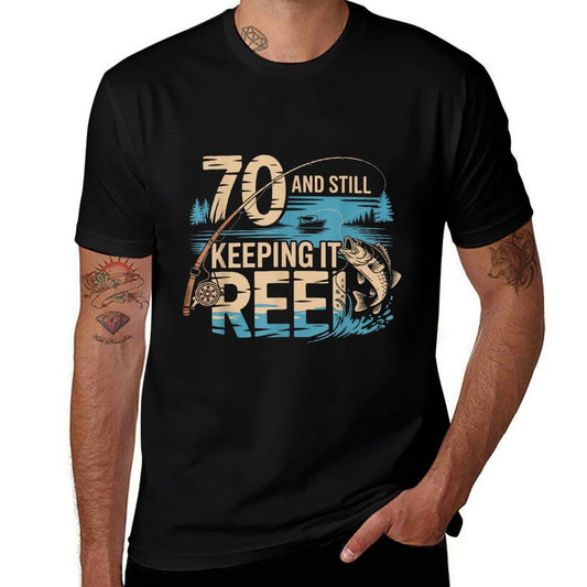 70 And Still Keeping It Reel Fishing 70th Birthday  Vintage-inspired T-Shirt