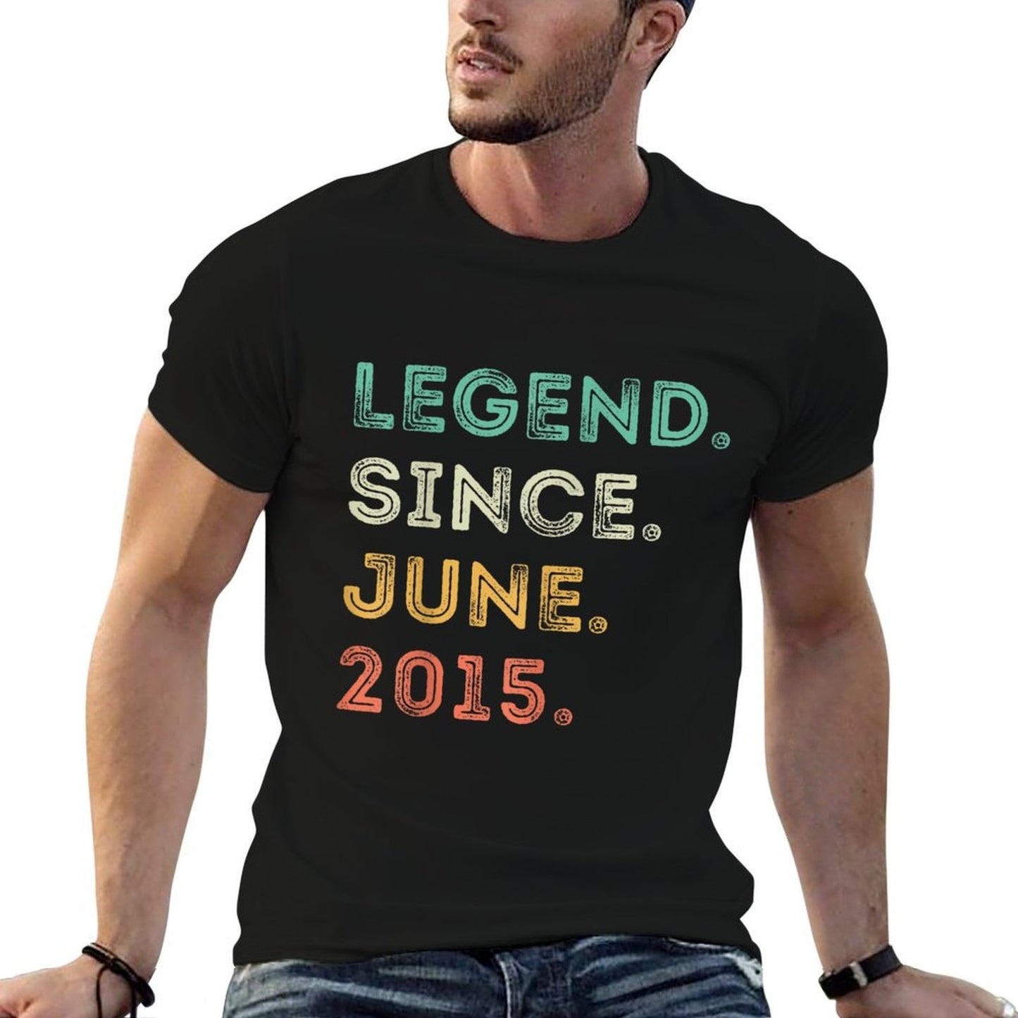 10 Years Old Legend Since June 2015 10th Birthday  Polyester Blend T-Shirt