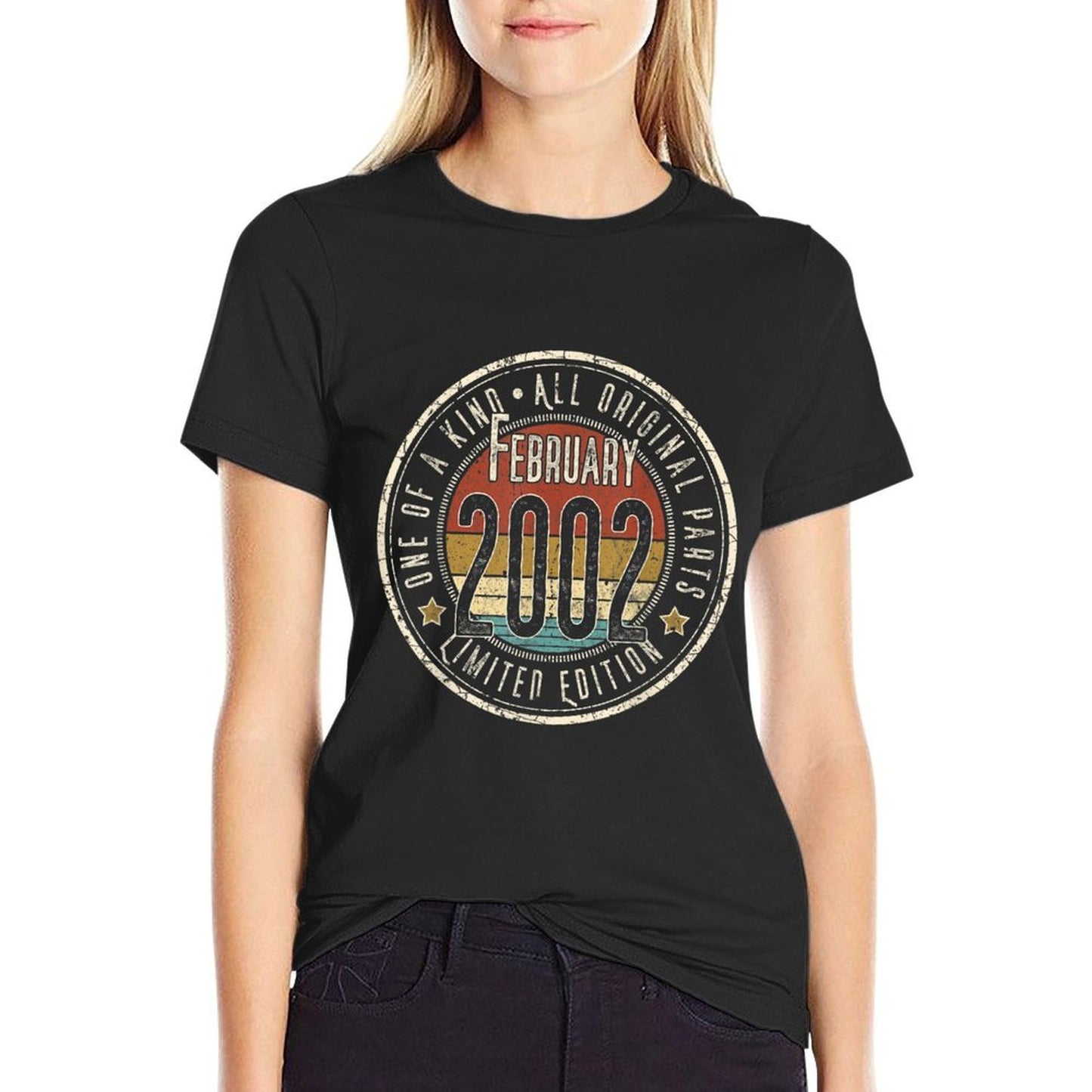 21 Year Old February 2002 Limited Edition 21st Birthday  Vintage-inspired T-Shirt
