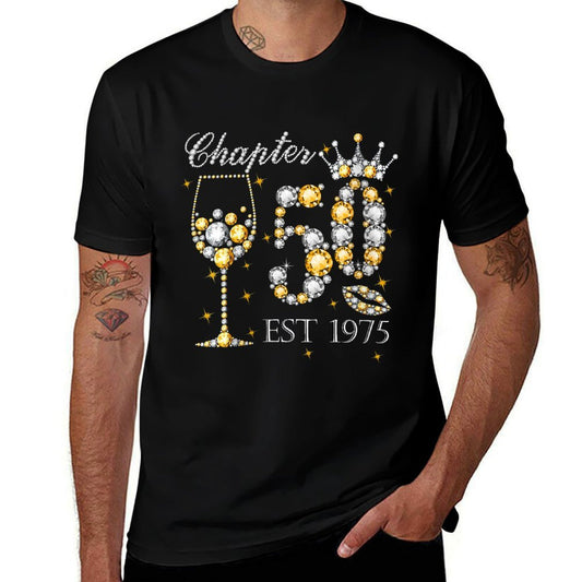 Womens Chapter 50 Est 1975 50th Birthday Decorations For Her  Cotton T-Shirt