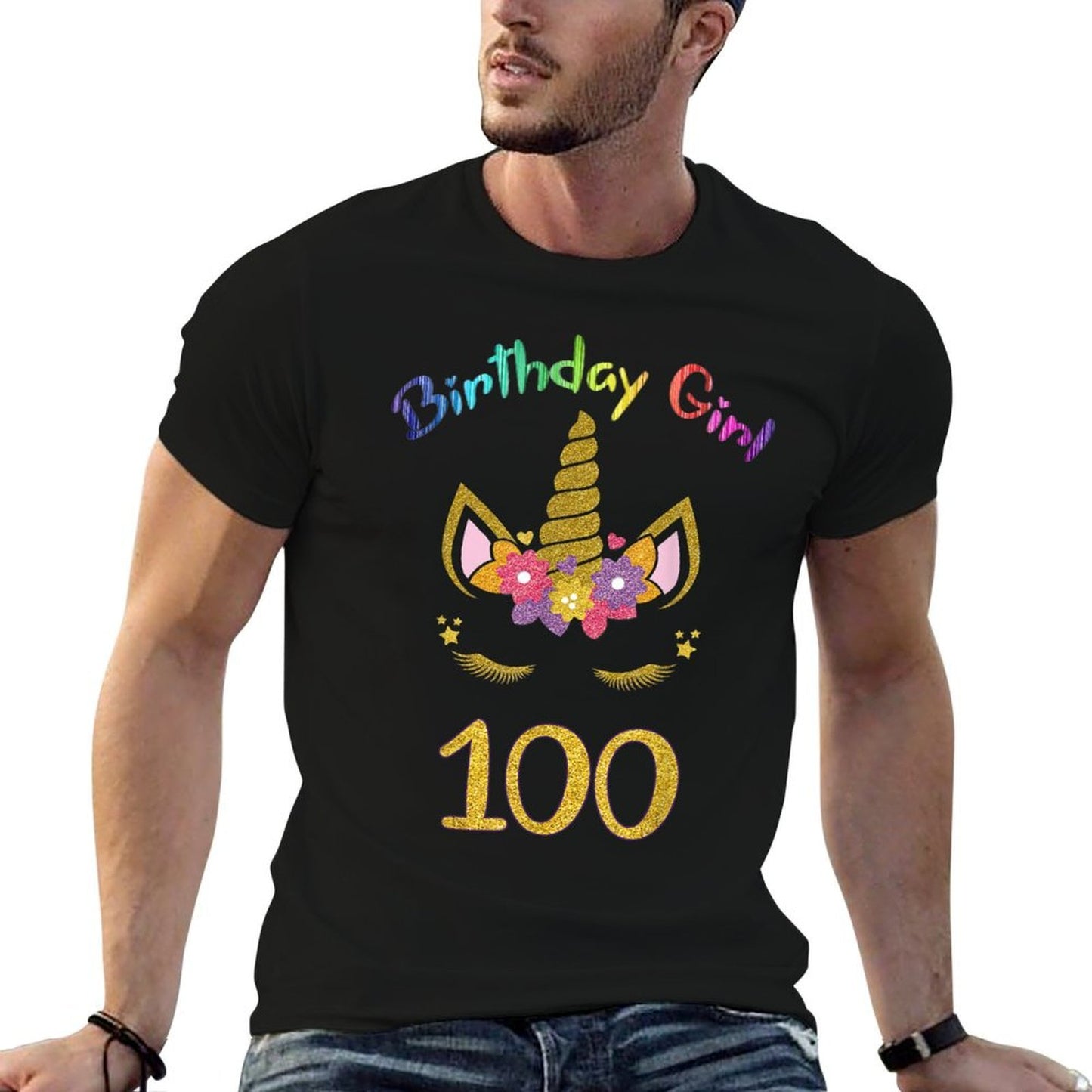 100th Birthday, 100 Year Old Unicorn Birthday Girl  Odor-resistant T-Shirt