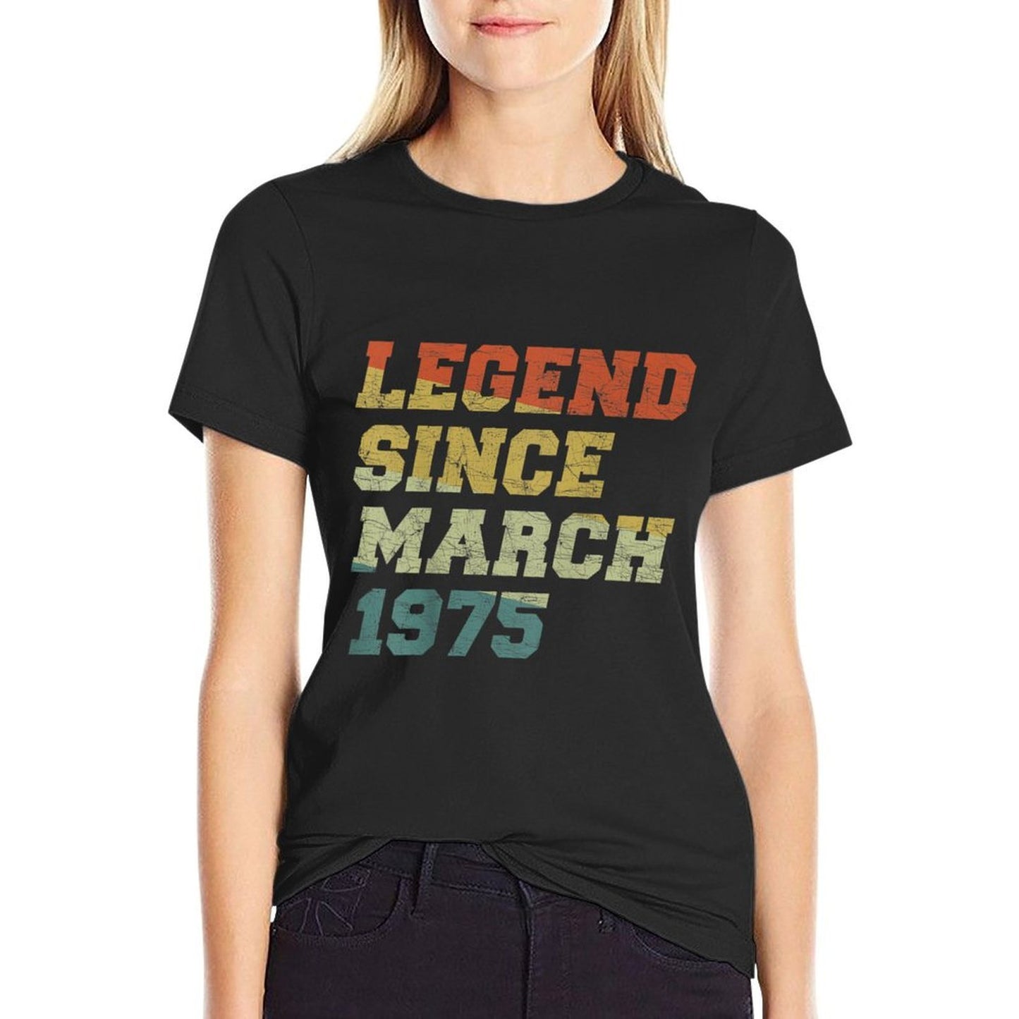 50 Years Old Legends Since March 1975 50th Birthday  Graphic-printed T-Shirt