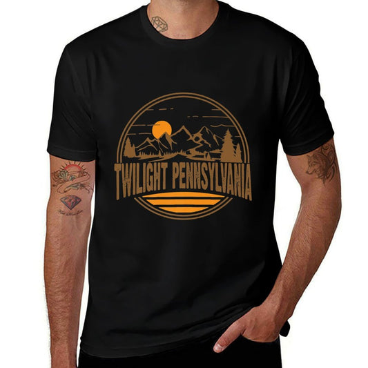 Vintage Twilight, Pennsylvania Mountain Print Premium  Affordable Price T-Shirt