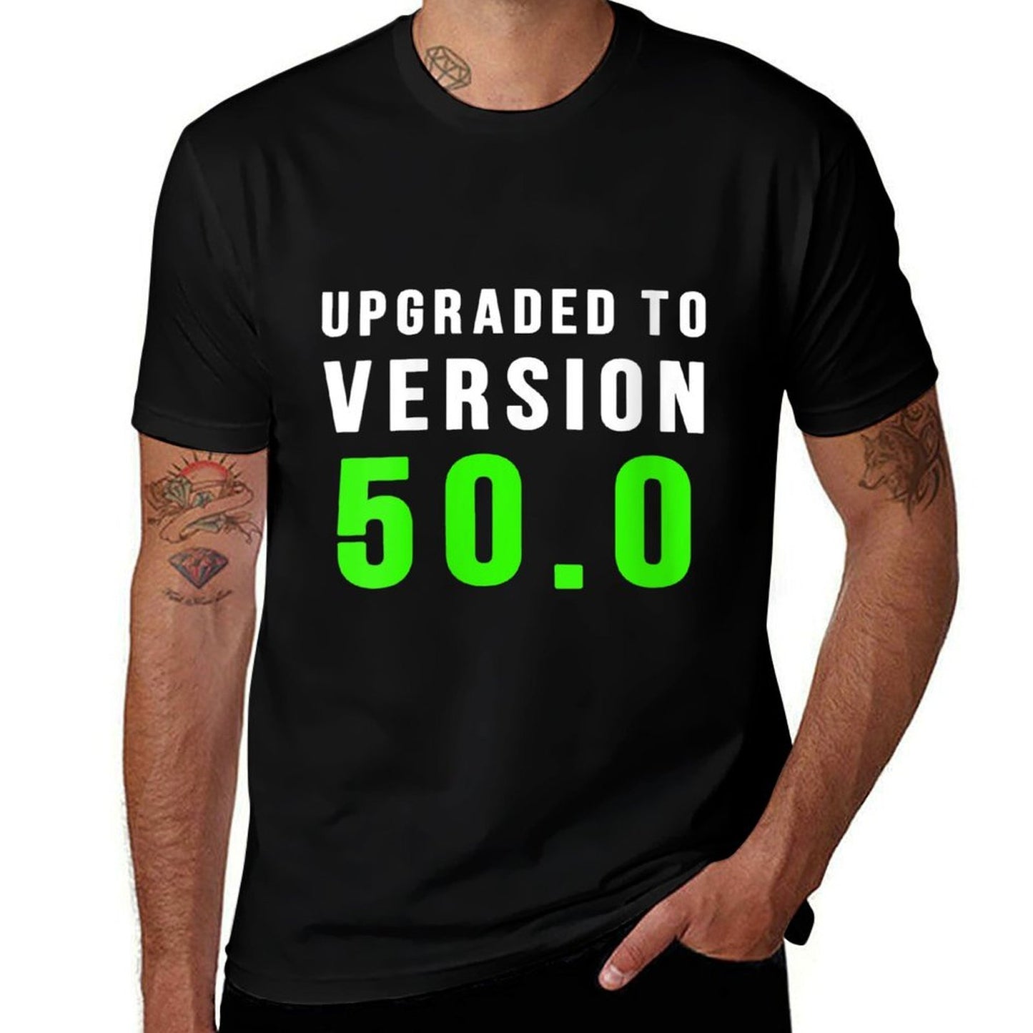 Womens Upgraded to Version 50.0 Funny 50th Birthday Geek Nerd Gift  Vintage-inspired T-Shirt