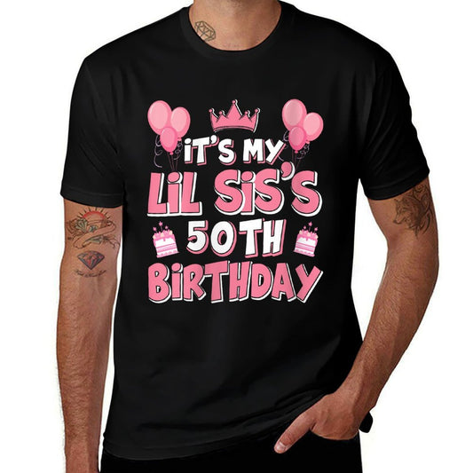 Womens Balloons It's My LIL SIS's 50th Birthday 1975 50 Years Old  Breathable T-Shirt