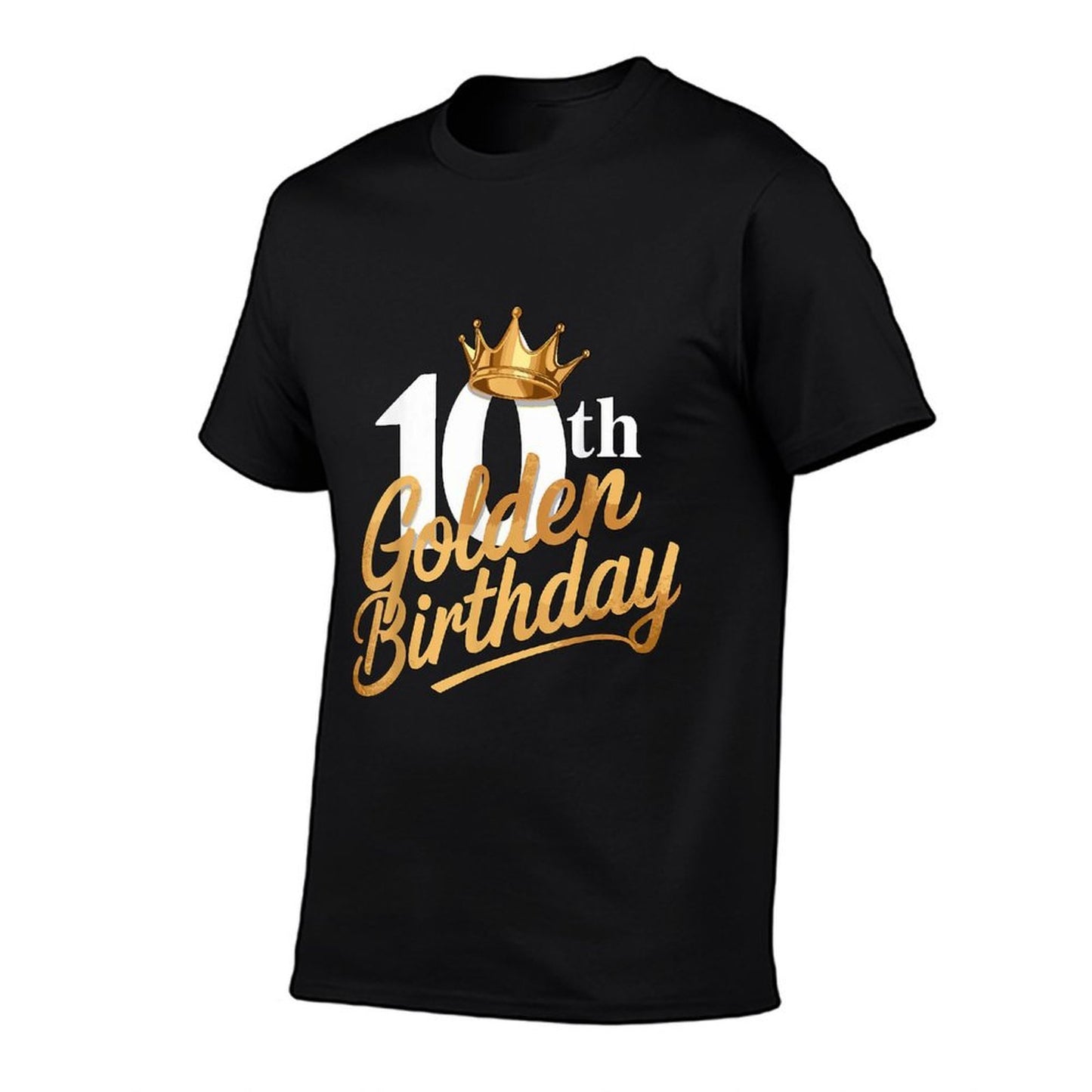 10th Golden Birthday Party 10 Years Old  Affordable Price T-Shirt