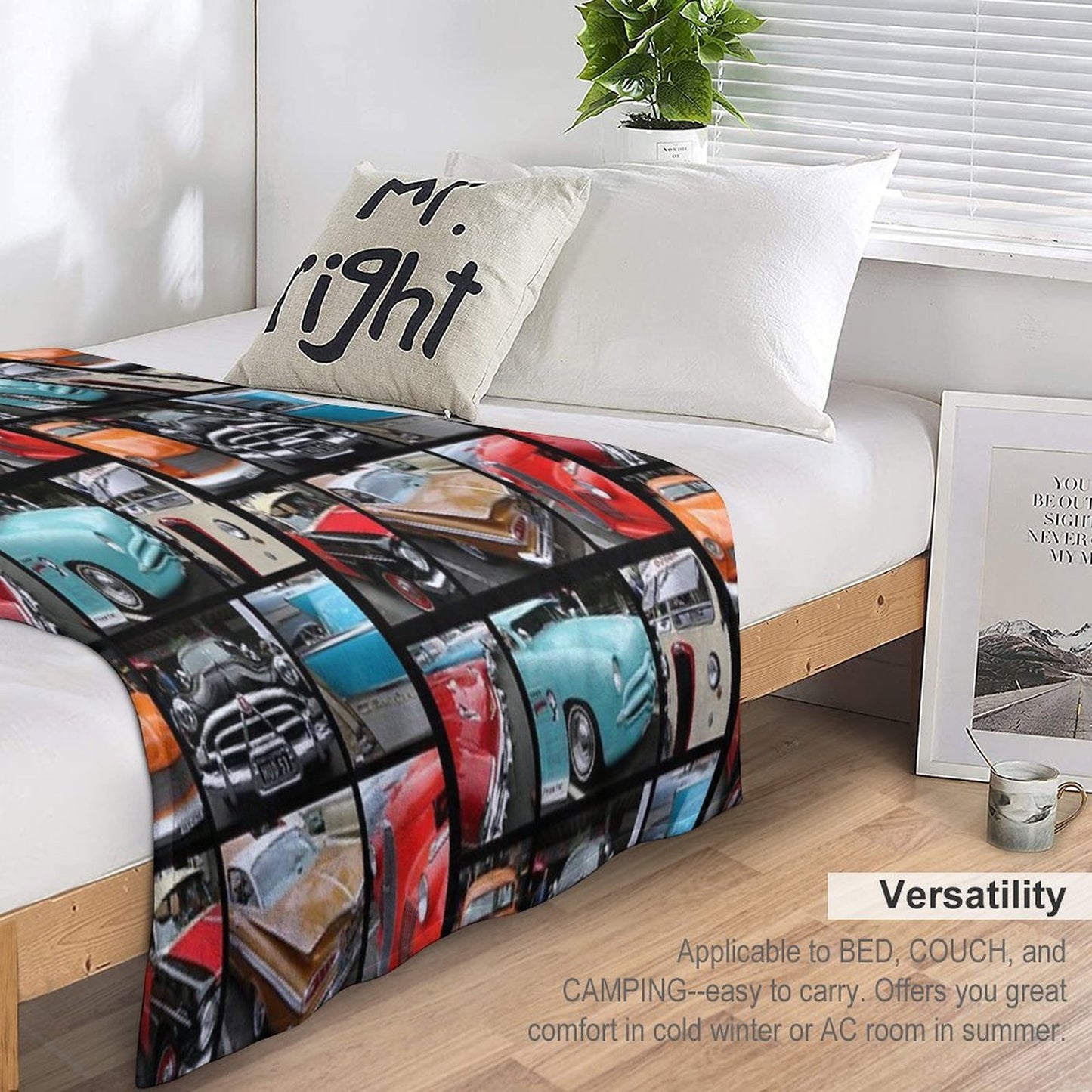 Vintage Car Collage Versatility Throw Blanket