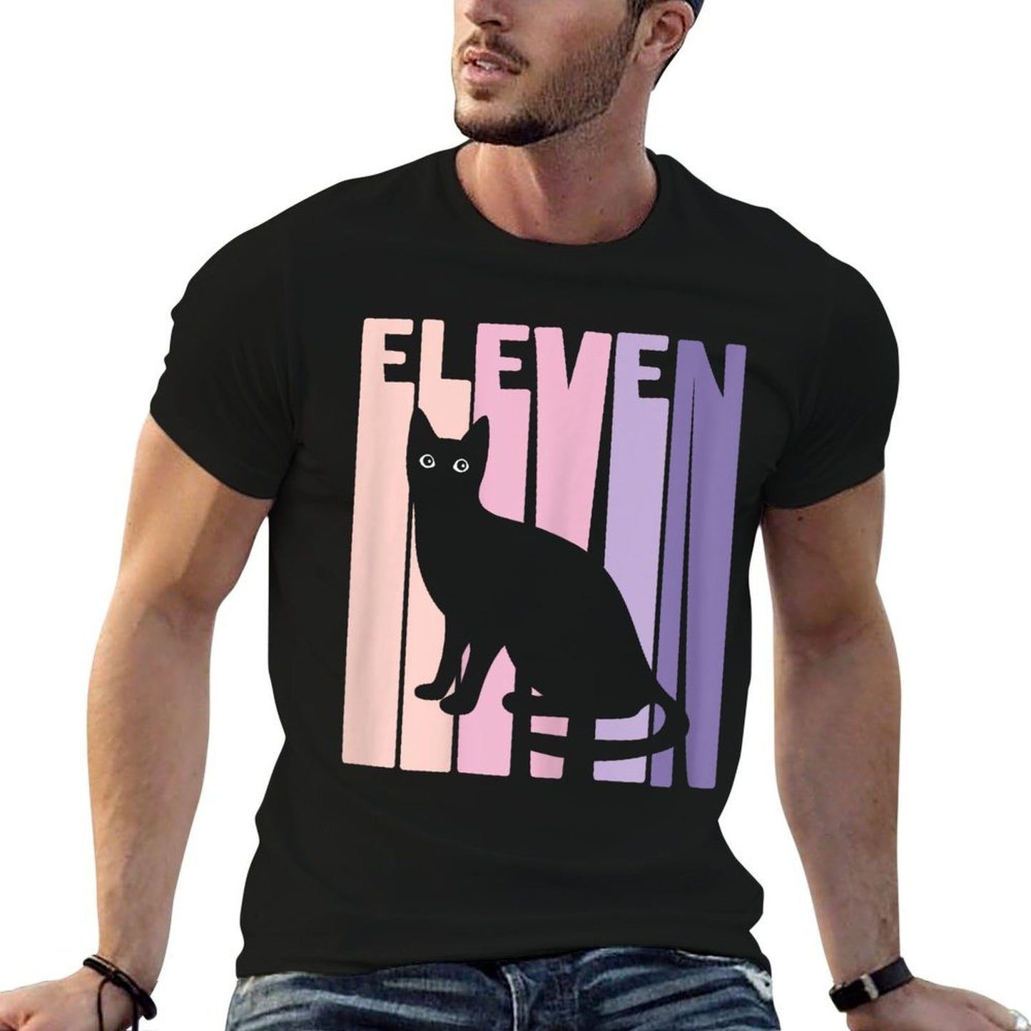 11th Birthday Gift Cute Cat Fan 11 Years Old for Girls Comfortable T-Shirt