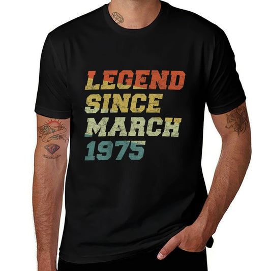 50 Years Old Legends Since March 1975 50th Birthday  Graphic-printed T-Shirt