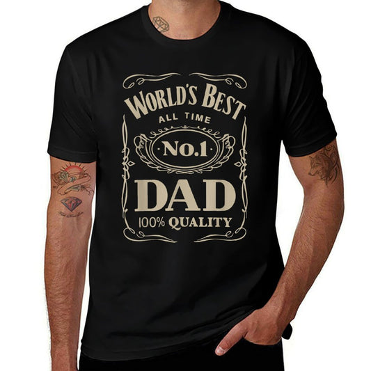 Worlds Best All Time No. 1 Dad 100 Quality  Vintage-inspired T-Shirt