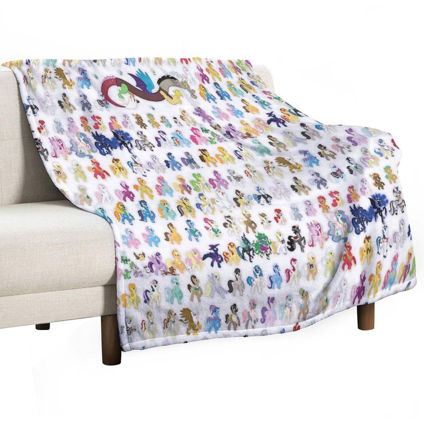 100 PONIES MEGA-PATTERN Sustainable Throw Blanket