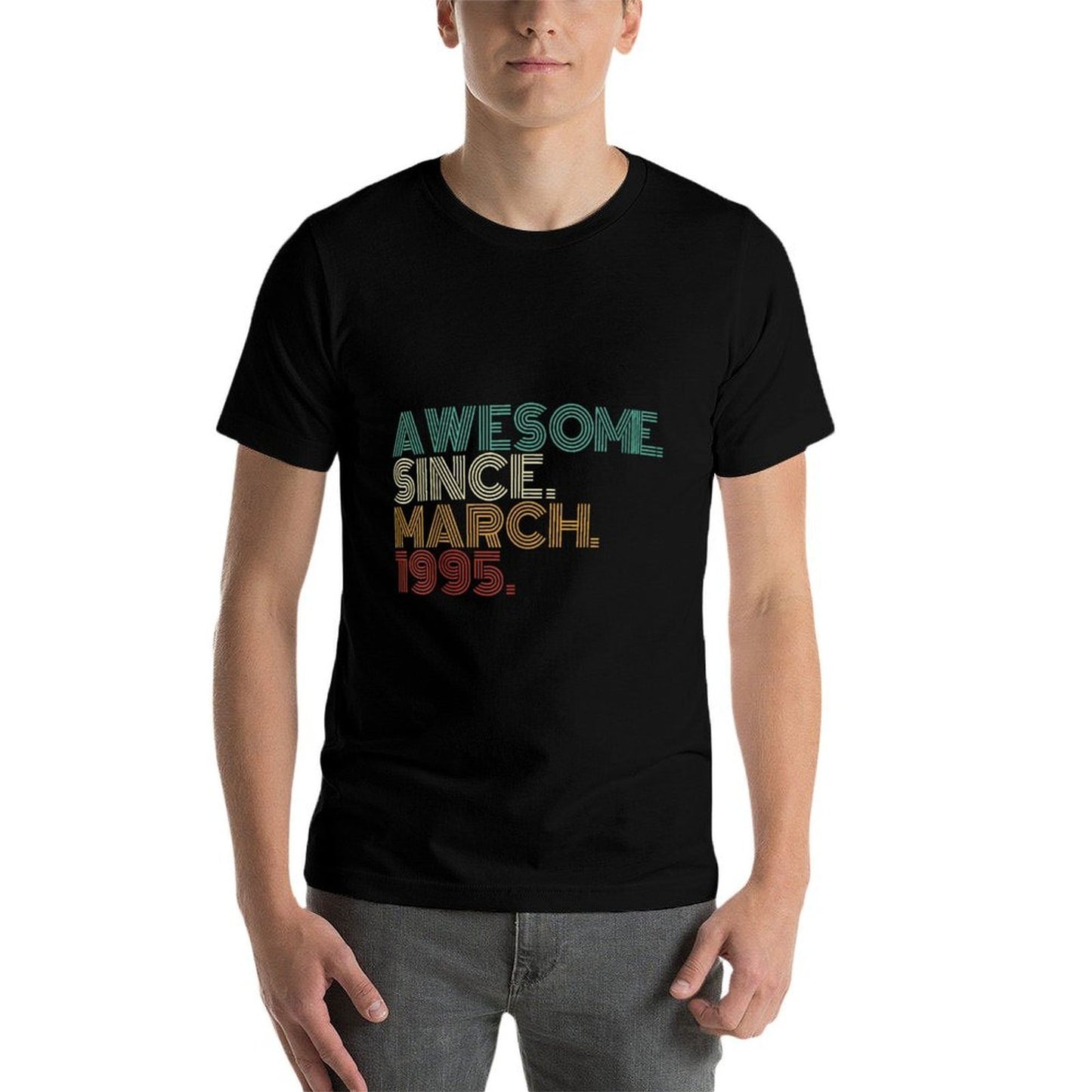 30 Years Old Awesome Since March 1995 30th Birthday  Oversized Silhouette T-Shirt