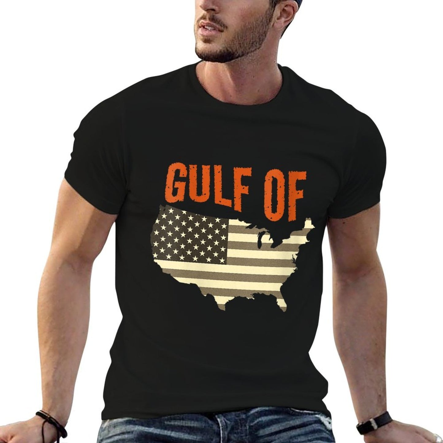 Womens Gulf of USA America Funny Gulf of Mexico USA Map July 4  Slim-fit Cut T-Shirt