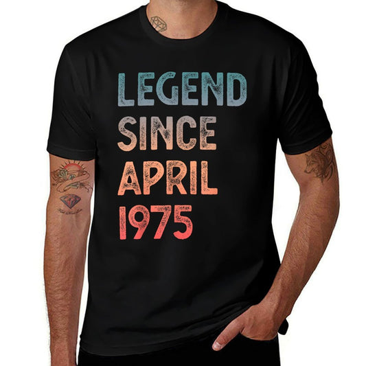 50th Birthday Men Women Legend Since April 1975  Heathered Texture T-Shirt