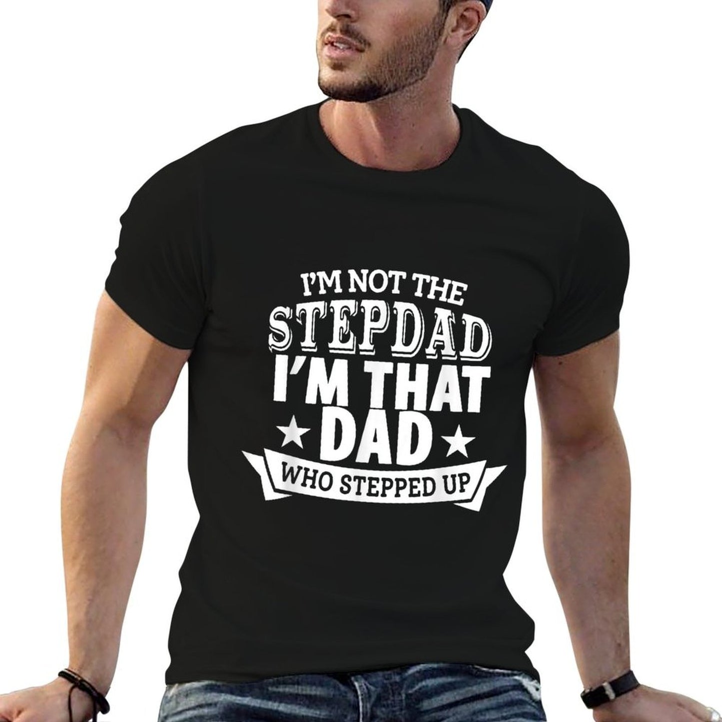 Vintage I'm Not Step Dad I'm Just The Dad That Stepped Up  Heathered Texture T-Shirt
