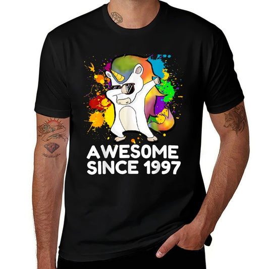 21st Birthday - Born in 1997 Dabbing Unicorn Men Women  Relaxed-fit T-Shirt