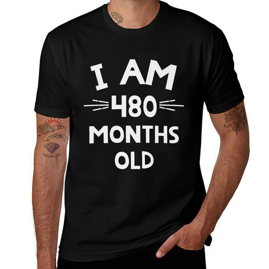 40th Birthday I Am 480 Months Old Funny Gift Premium  Easy-care T-Shirt