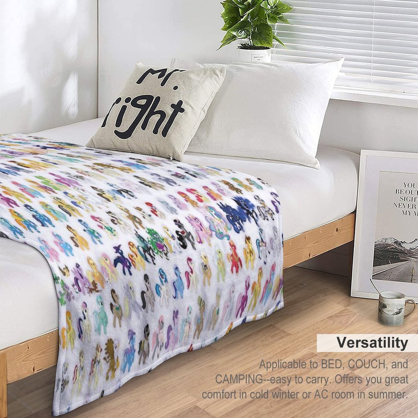 100 PONIES MEGA-PATTERN Sustainable Throw Blanket