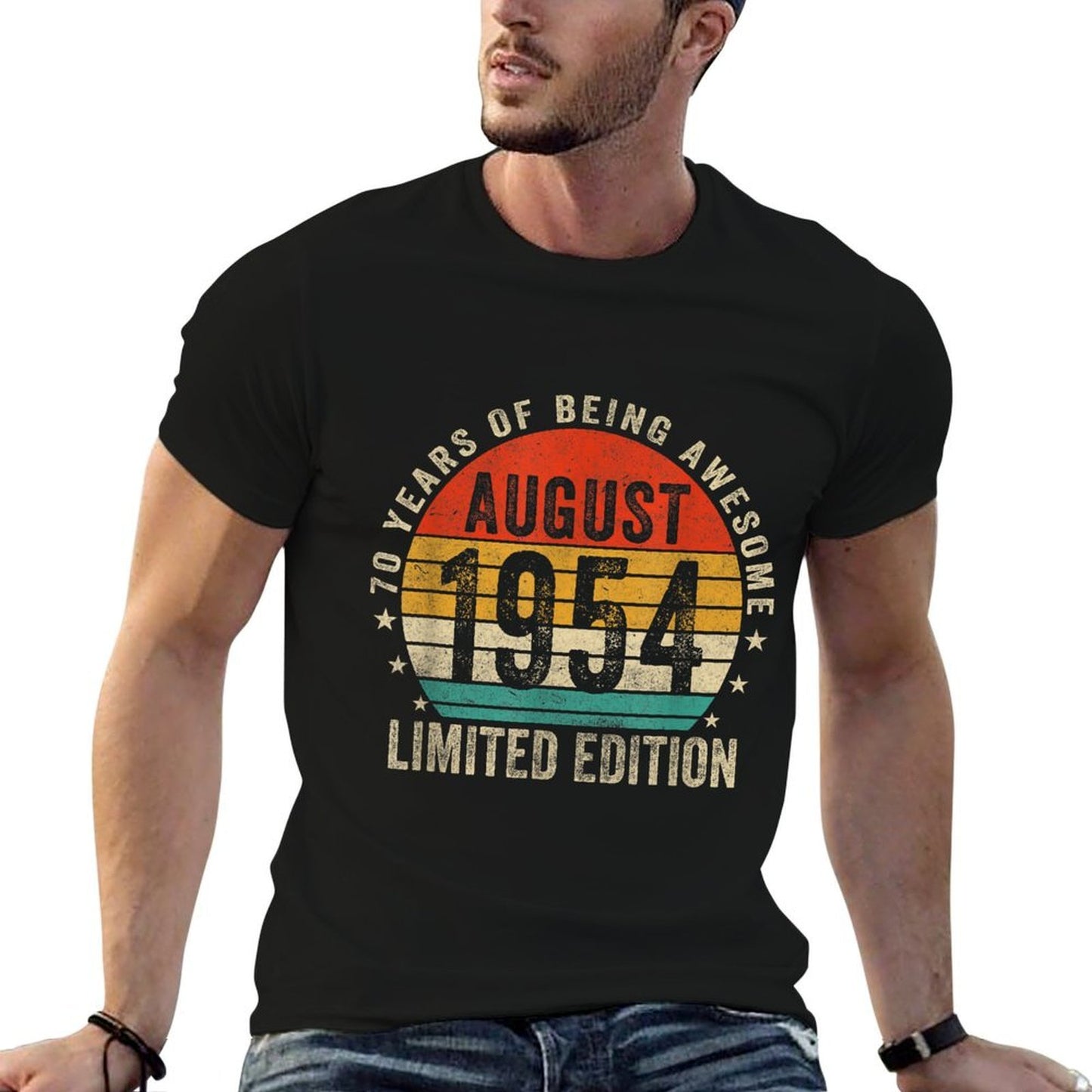 Vintage August 1954 70 Year Old Gift Men Women 70th Birthday Comfortable T-Shirt