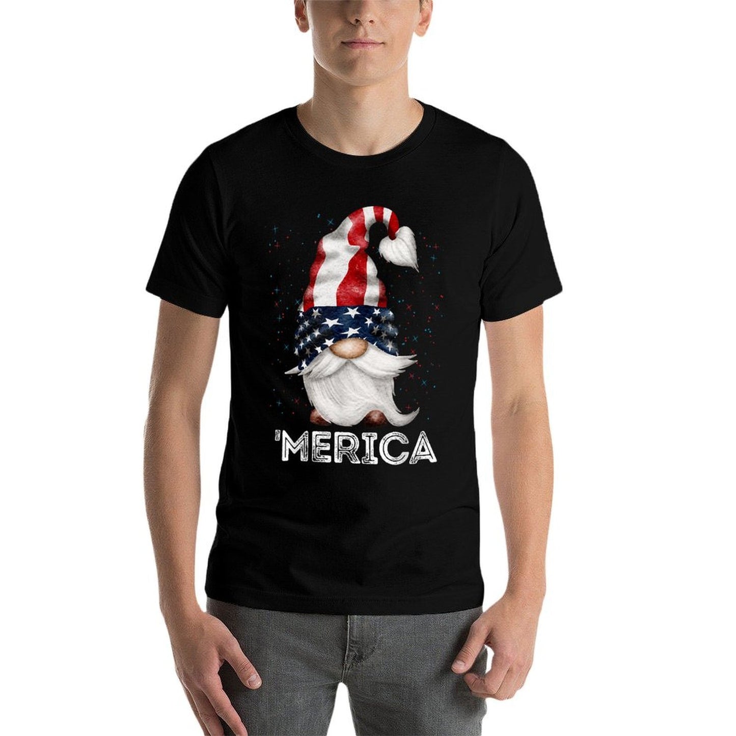 4th Of July Patriotic Gnome American Colored Gnome  Quick-drying T-Shirt