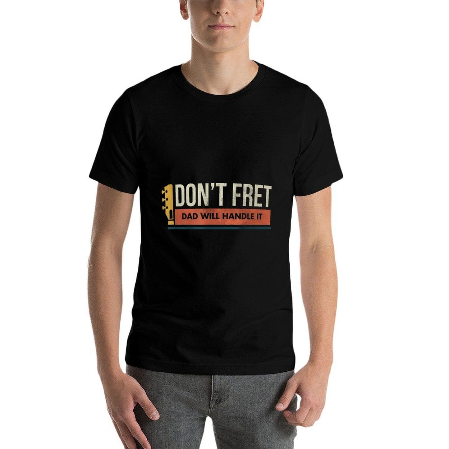 Vintage Guitar Birthday Gift - Dont Fret - Bad Dad Joke  Polyester Blend T-Shirt
