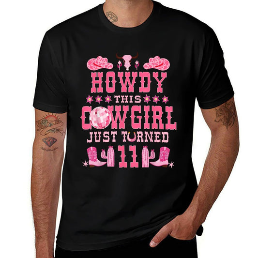 11yr Birthday Cowgirl Western 11Years Old Girl 11th Birthday  Wrinkle-resistant T-Shirt