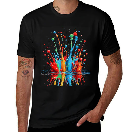 Vibrant Colorful Splash Abstract Art for Art Lovers  Slim-fit Cut T-Shirt
