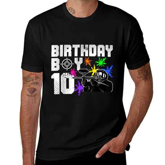 10th Birthday Paintball Outdoor Sport 10 Year Old Funny  Eco-friendly Material T-Shirt