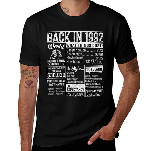 30 Year Old Gifts Back in 1992 Retro Poster 30th Birthday  Versatile T-Shirt