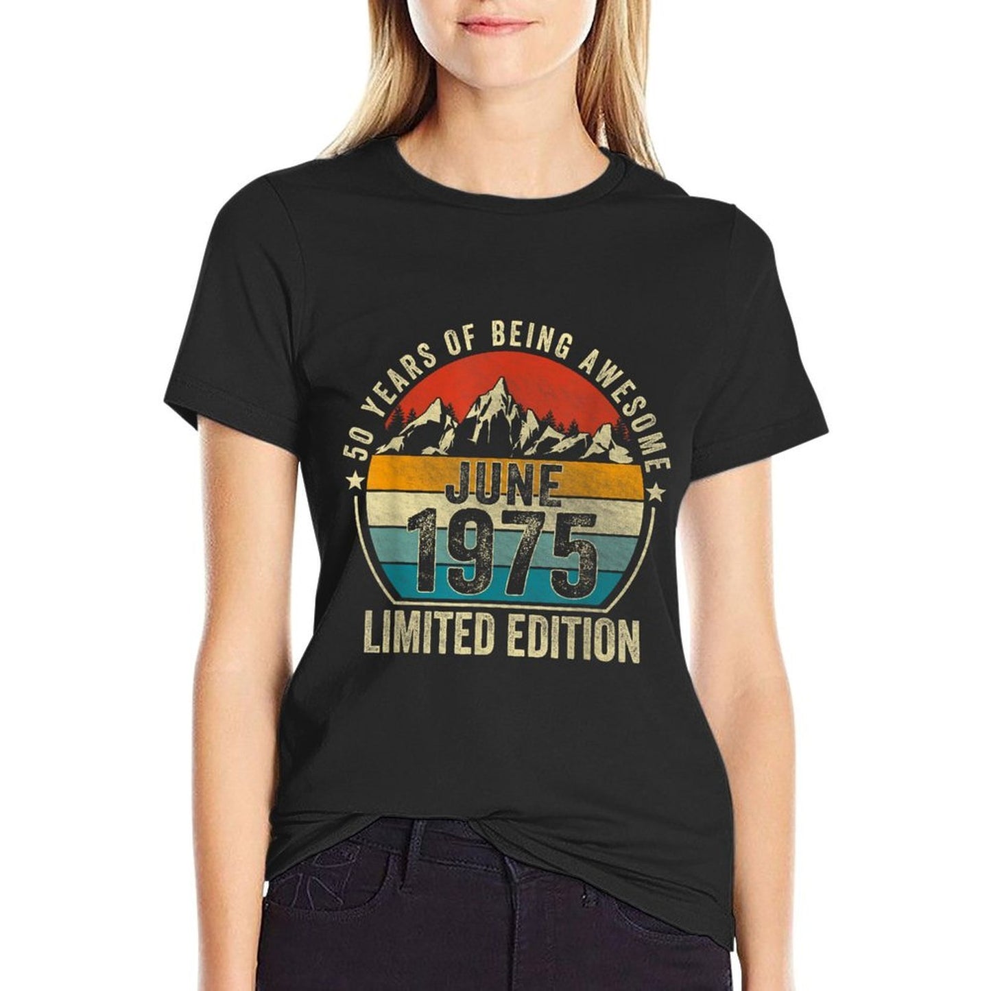 50 Years Old Gifts Vintage June 1975 Retro 50th Birthday  Moisture-wicking T-Shirt
