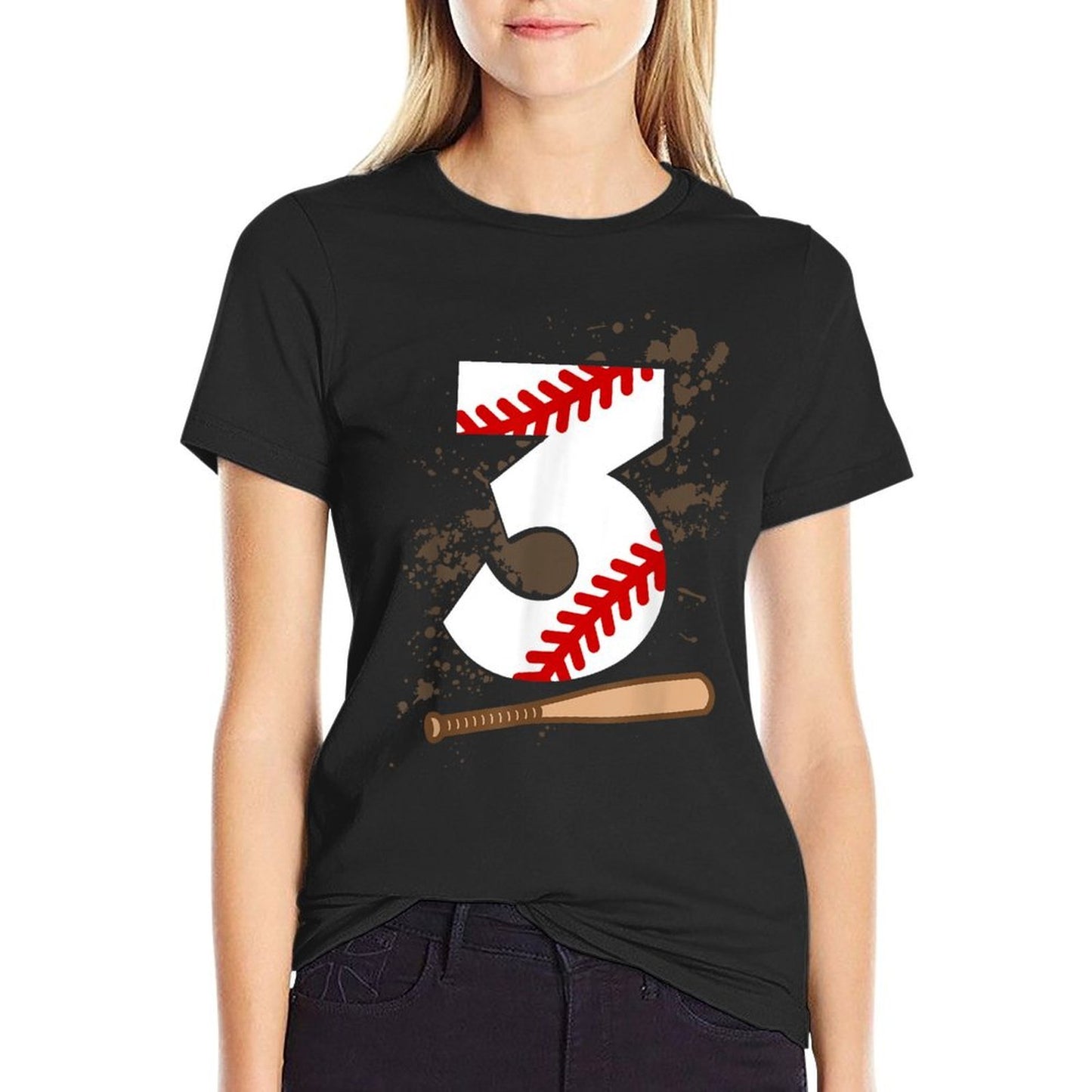 3rd Birthday Baseball 3 Years Old Baseball  Stretchy T-Shirt