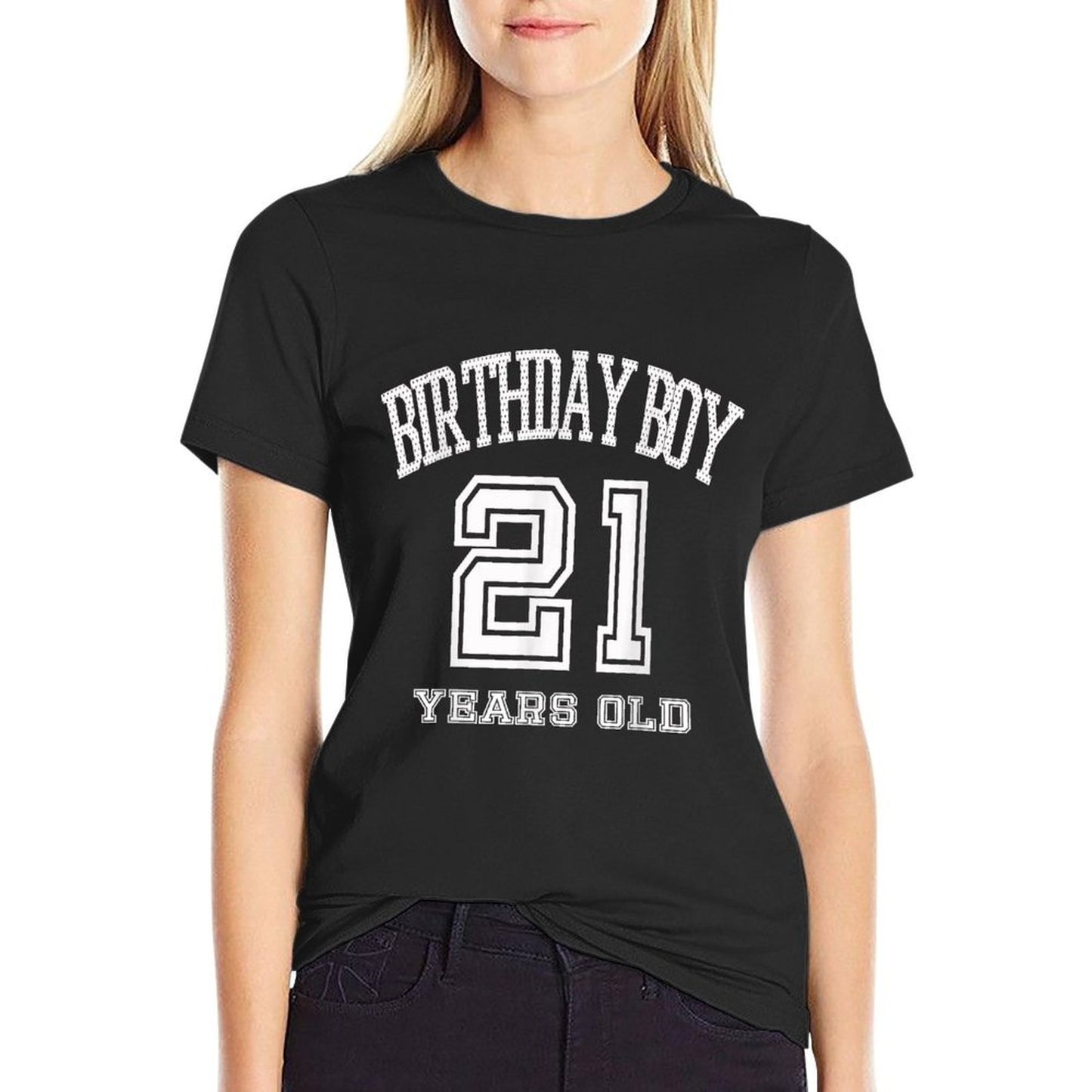 21st Birthday 21 Yrs Years Old Birthday Boy Varsity T-shirt  High-quality Stitching T-Shirt