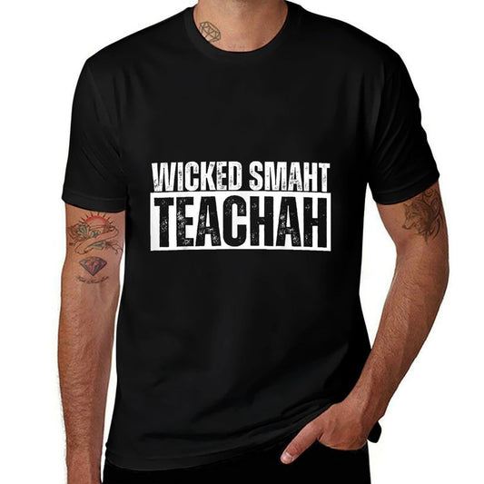 Wicked Smaht Teachah Wicked Smart Teacher Distressed  Slim-fit Cut T-Shirt