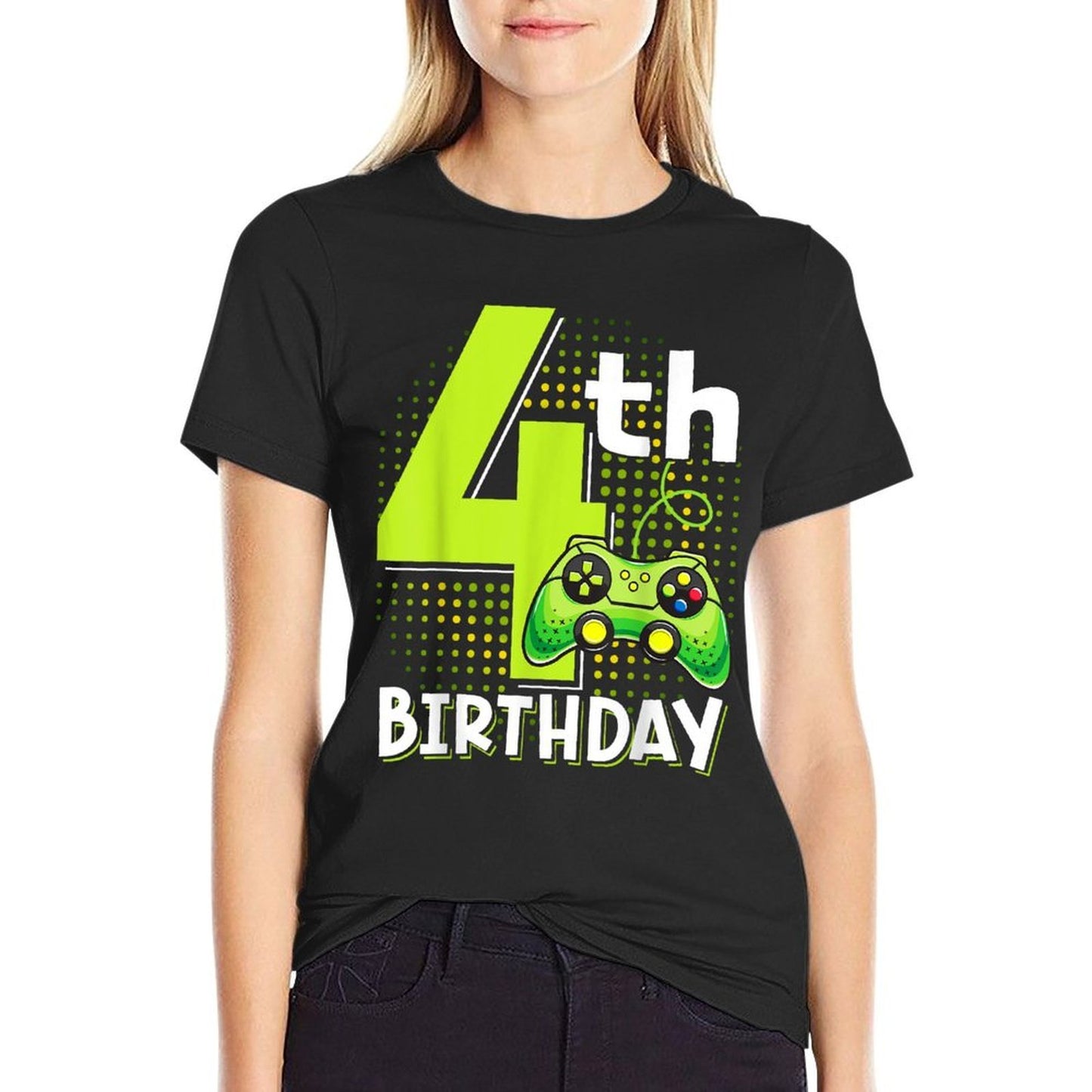 4th Birthday Gamer 4 Year Old Funny Video Game Boys  Quick-drying T-Shirt