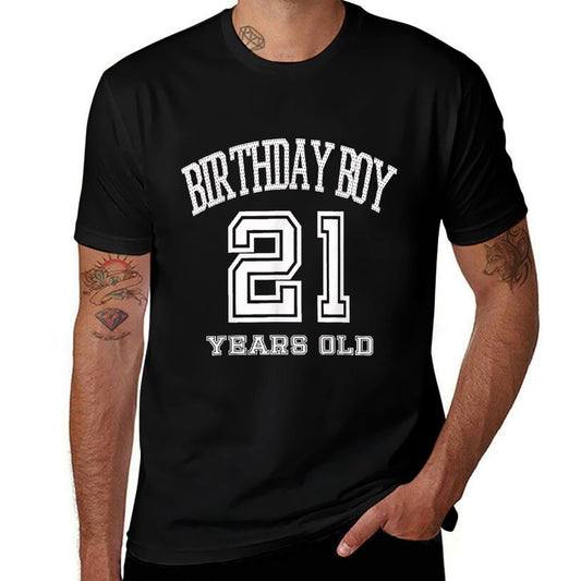 21st Birthday 21 Yrs Years Old Birthday Boy Varsity T-shirt  High-quality Stitching T-Shirt